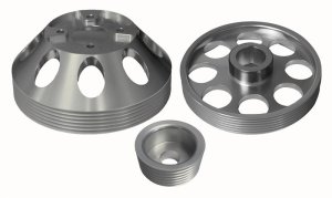 Hyundai Genesis Coupe Pulley Combo - Torque Solution - Lightweight WP/Crank/Alt - Silver - `10-`27